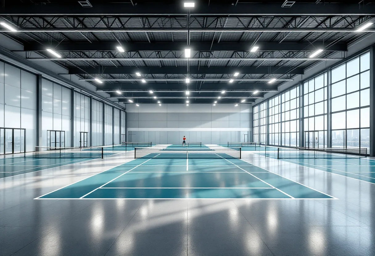 Indoor commercial pickleball facility